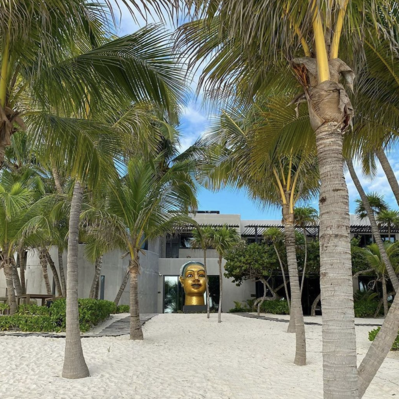 casa malca beach entrance tulum mexico